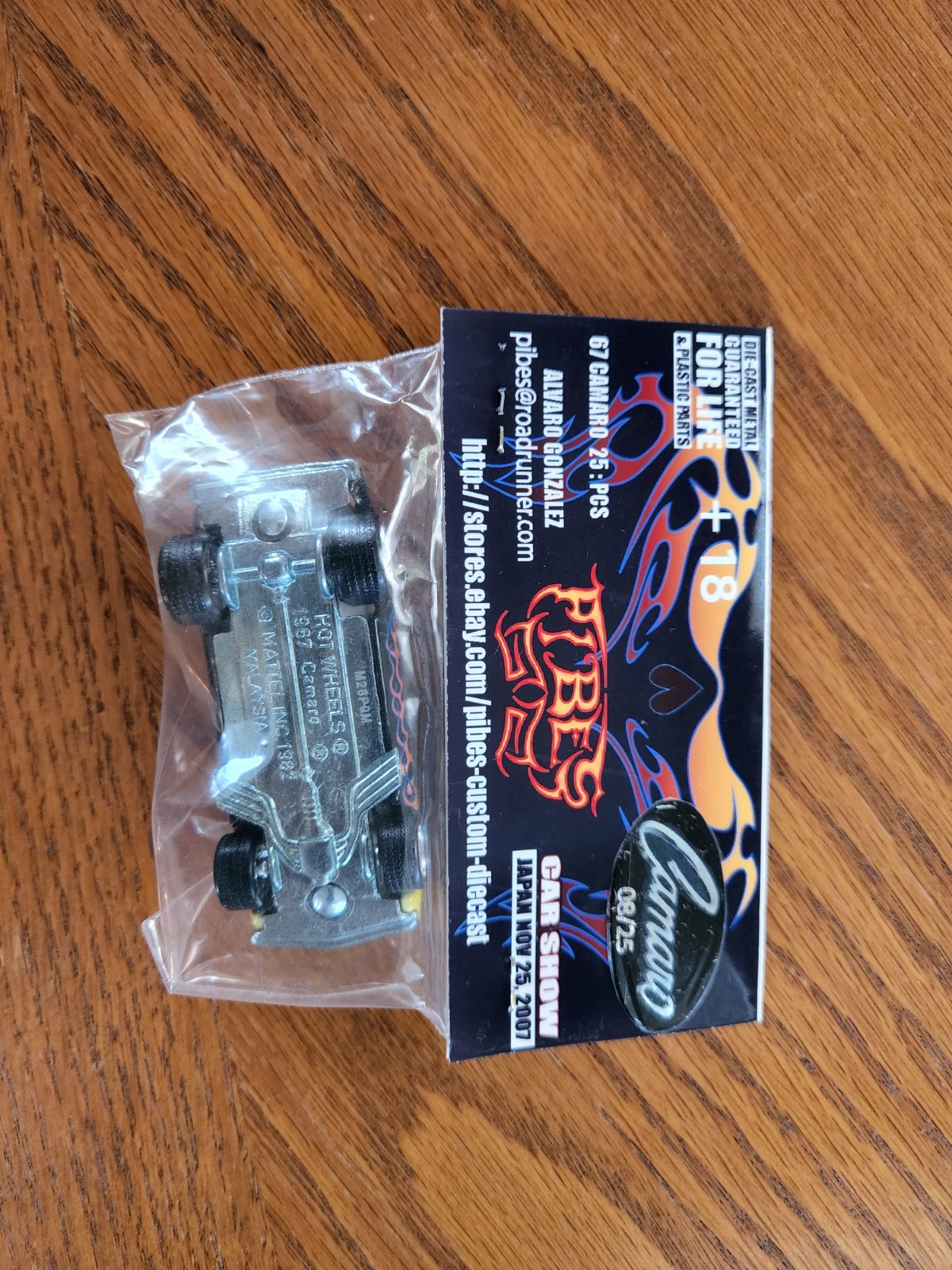 RARE ONLY 25 Hot Wheels Al Gonzalez PIBES Art 67 Camaro Osaka 2007 Car Show