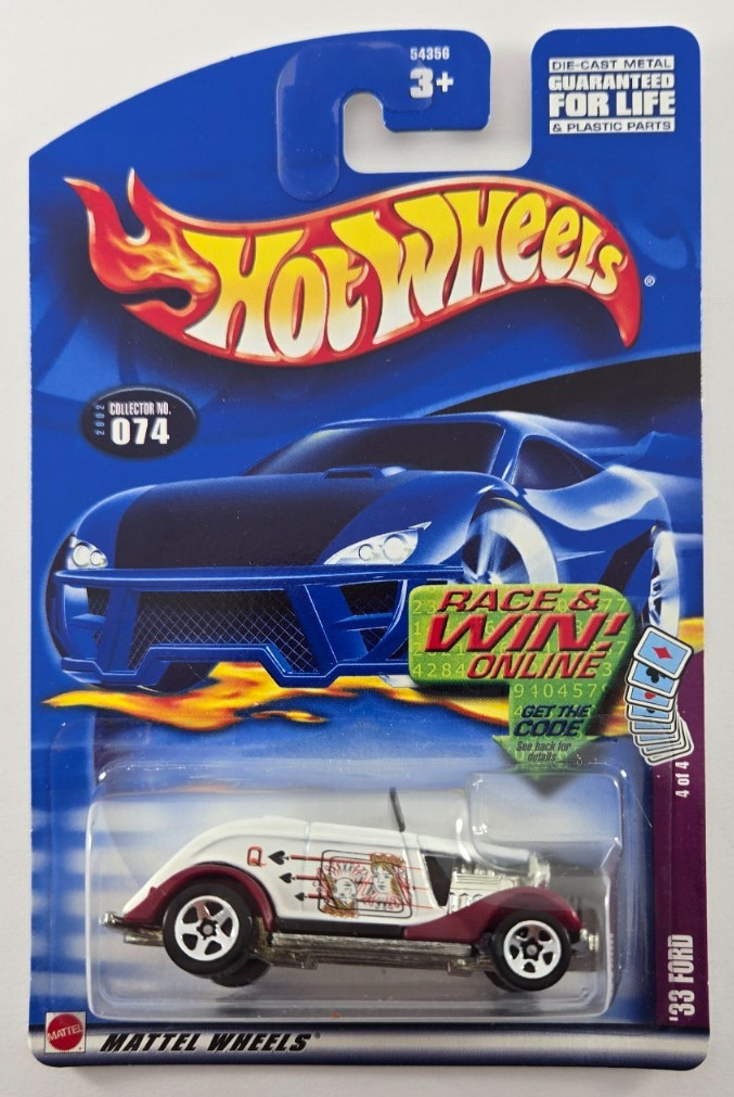 2002 Hot Wheels Trump Cars Series ’33 Ford #74 (Win & Race)