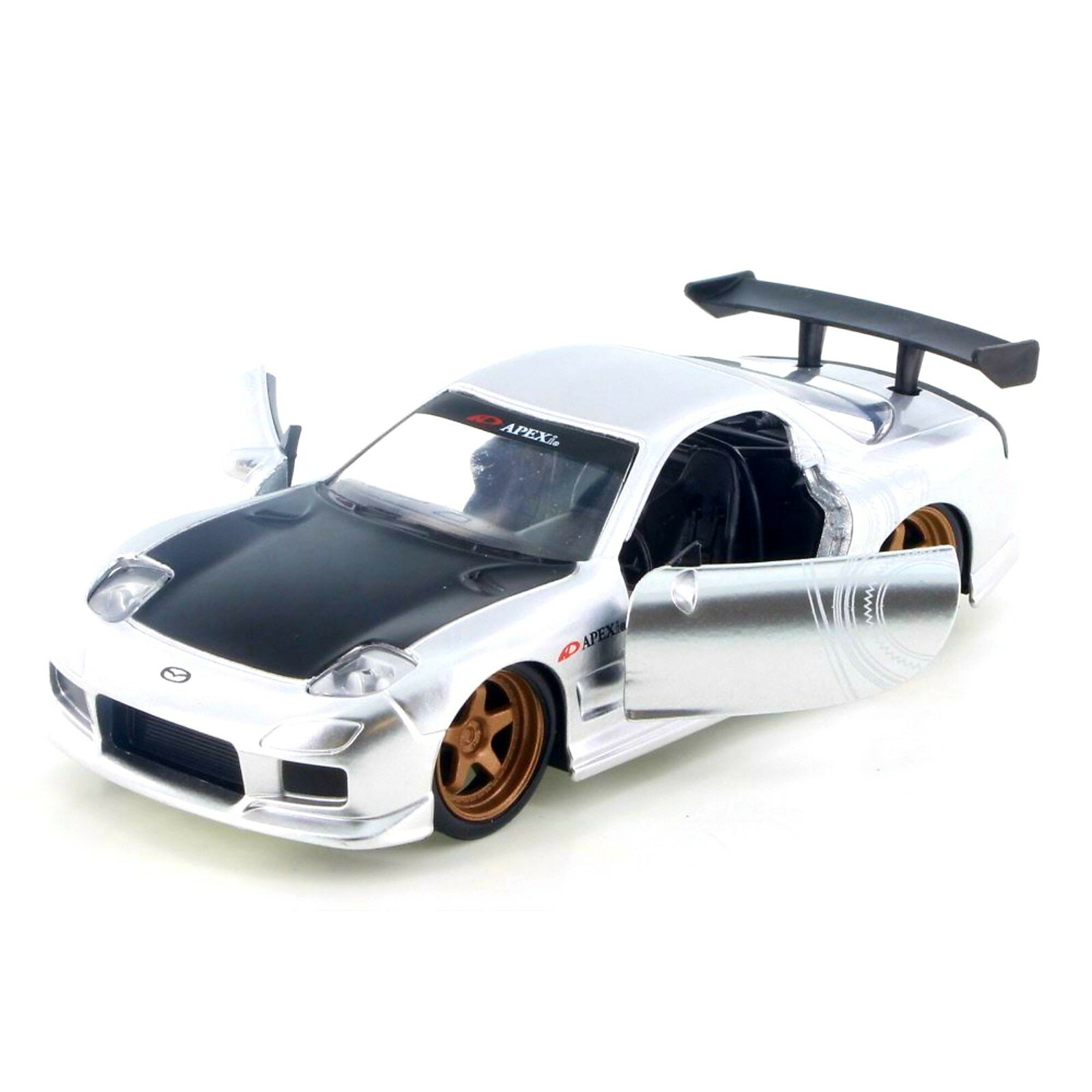 98563 1993 Mazda RX-7 Hard Top, silver Jada – 1/32 Scale Diecast Model Toy Car