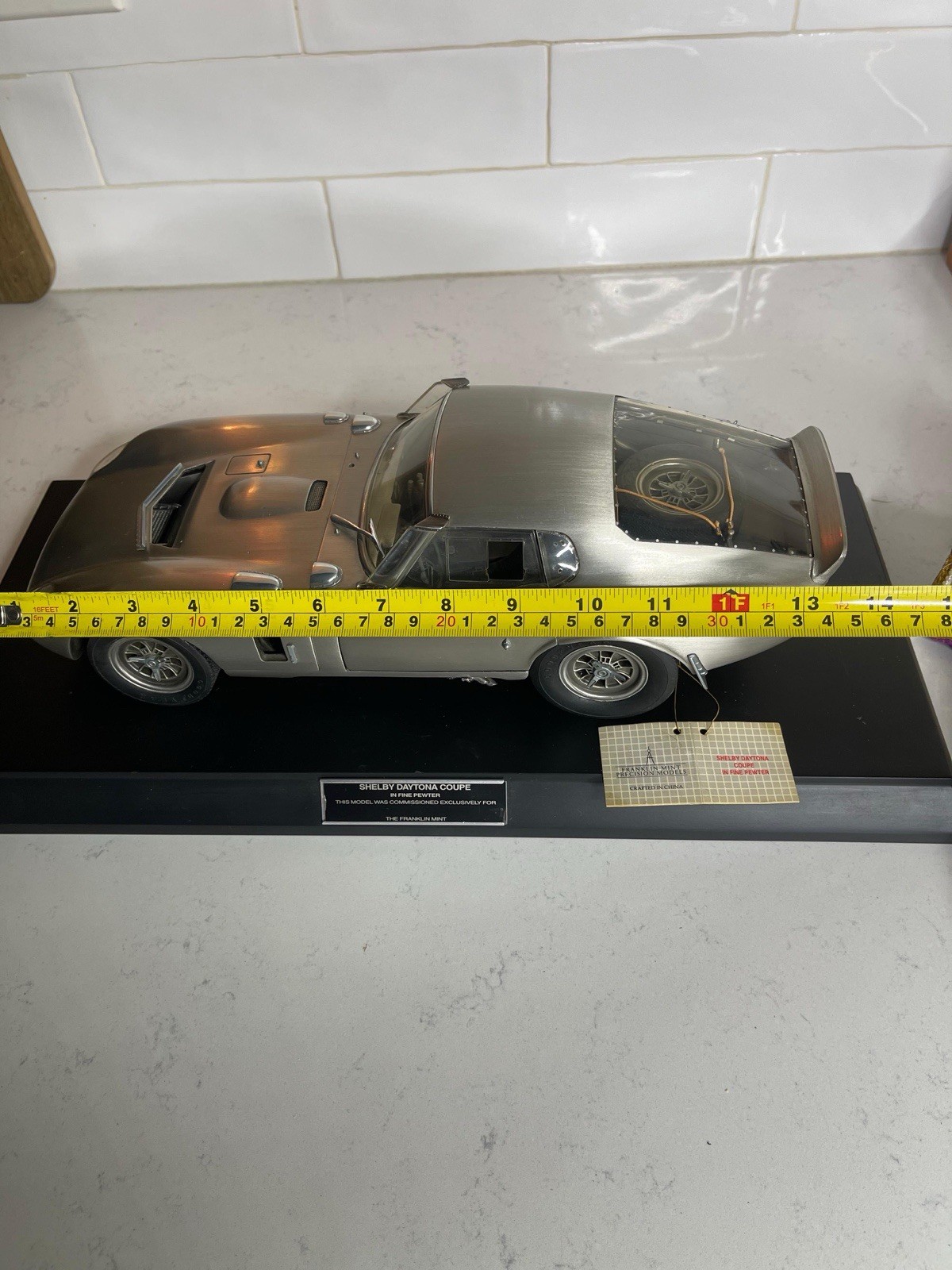 Franklin Mint Shelby Daytona Coupe In Fine Pewter 1:12 Scale with Stand