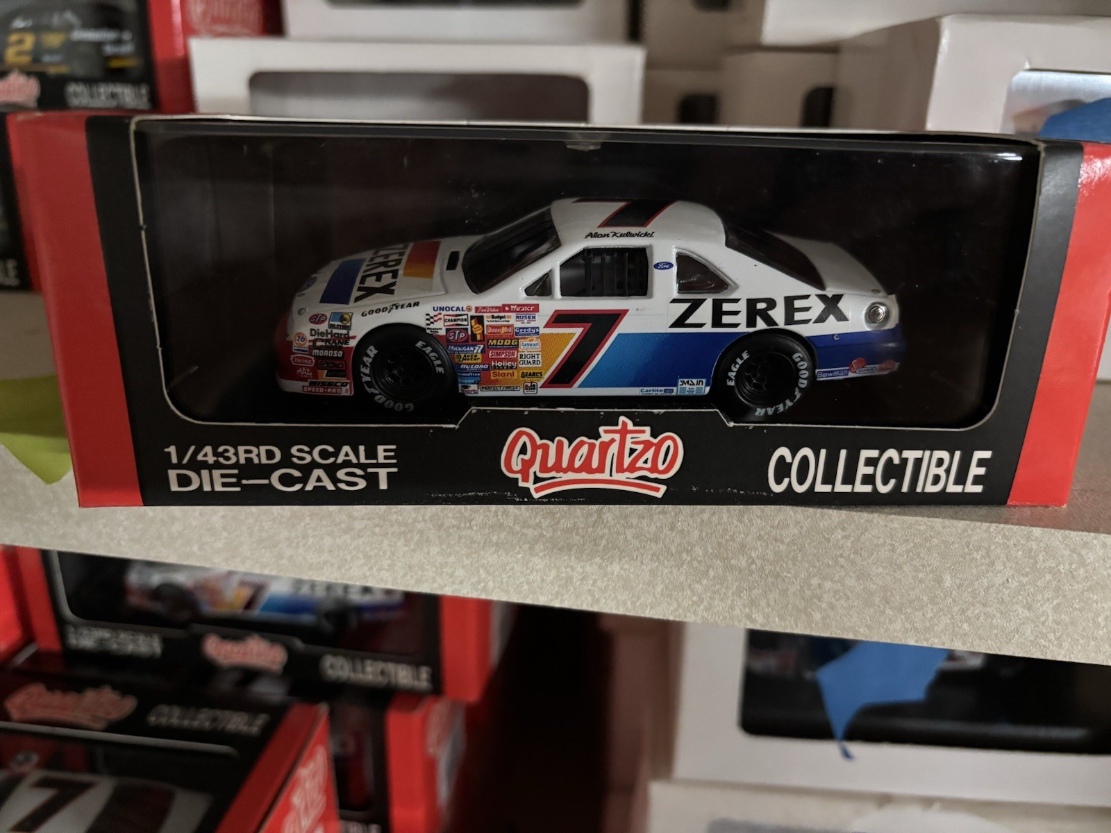 NASCAR Alan Kulwicki Ford Thunderbird ZEREX QUARTZO 1/43 Scale NOS