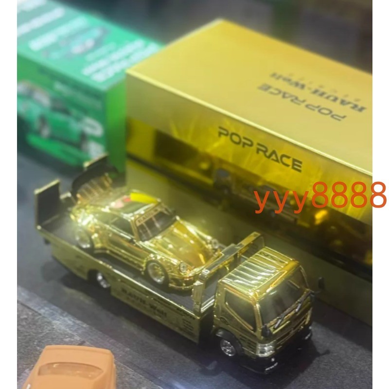 XCARTOYS 1:64 RWB 930 Pandem Fuso-300 Chrome Gold 2026 HEC Limited Car Set