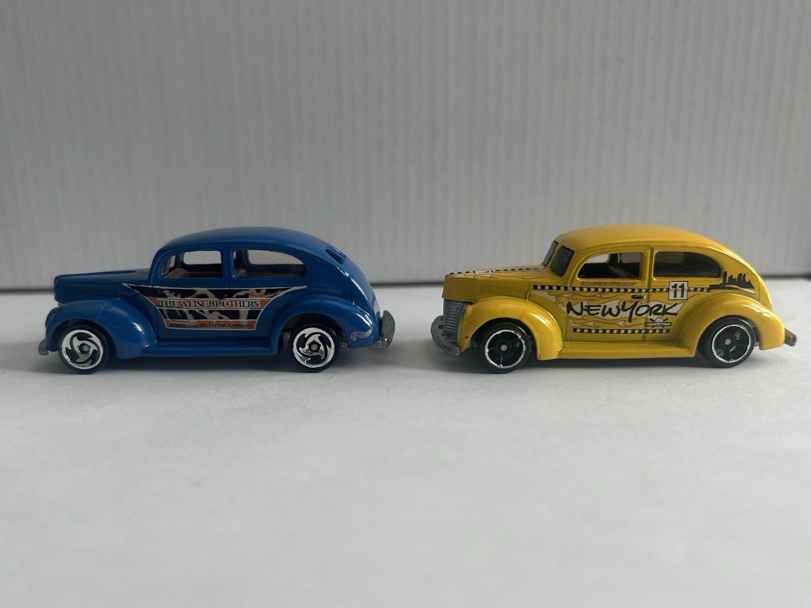 Lot of 2 Hot Wheels – Fat Fendered ’40 – Blue and Yellow New York