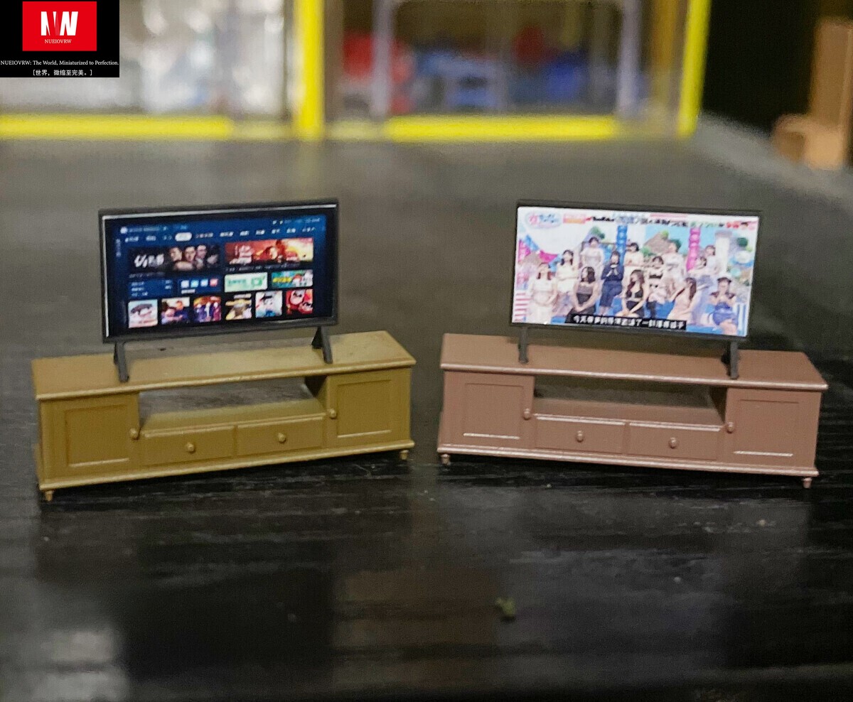 Diorama 1/64 Garage TV Cabinet Model Repair Workshop Scene Accessories Props