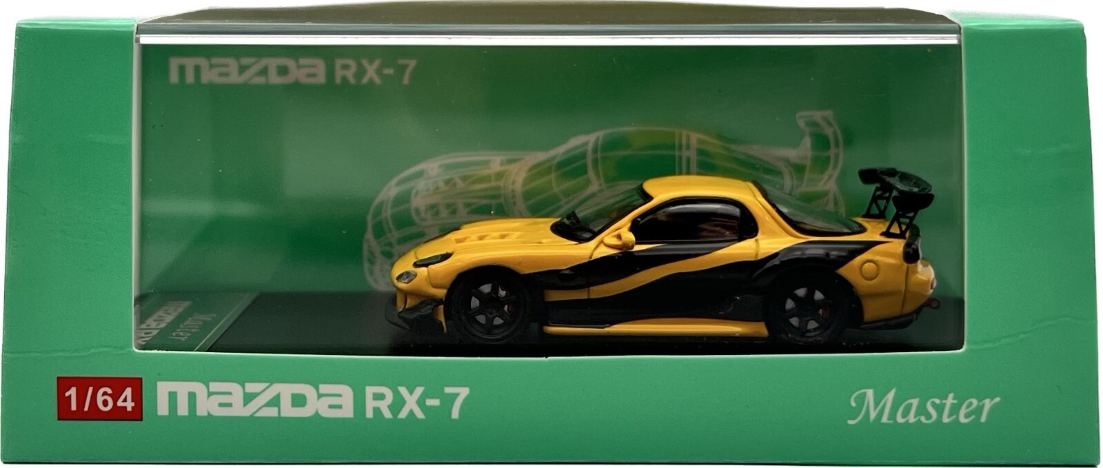 Master 1:64 Mazda RX-7 (Yellow/Black) Diecast Model Car