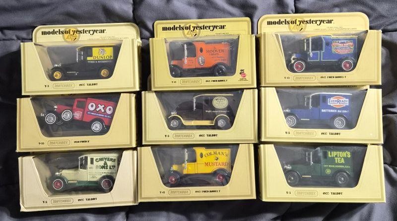 Matchbox Model of Yesteryears Collection of 9 , Made in United Kingdom, NIB