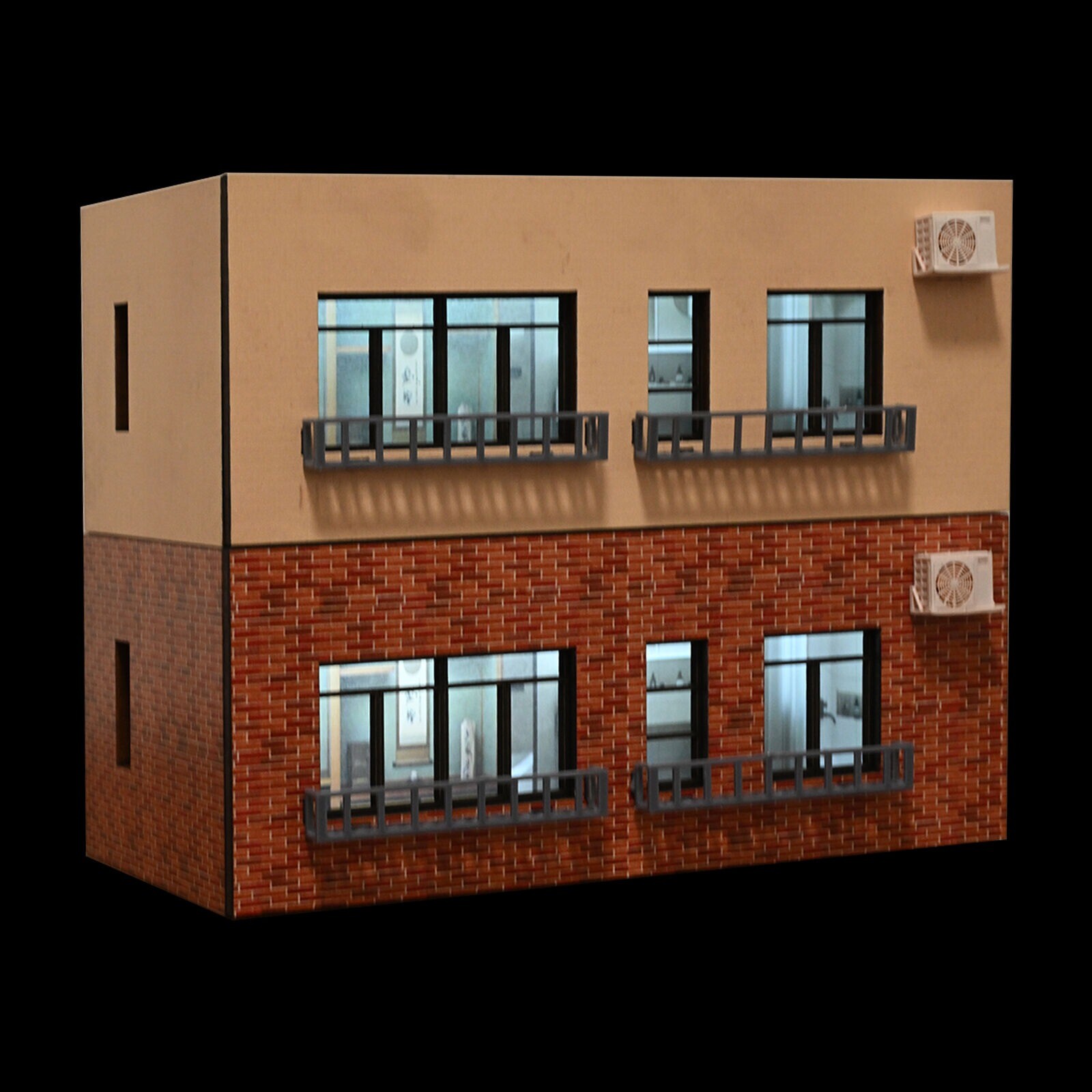 Diorama 1/64 Car Garage Model Lighting City Street Shop Parking Lot Scene Model