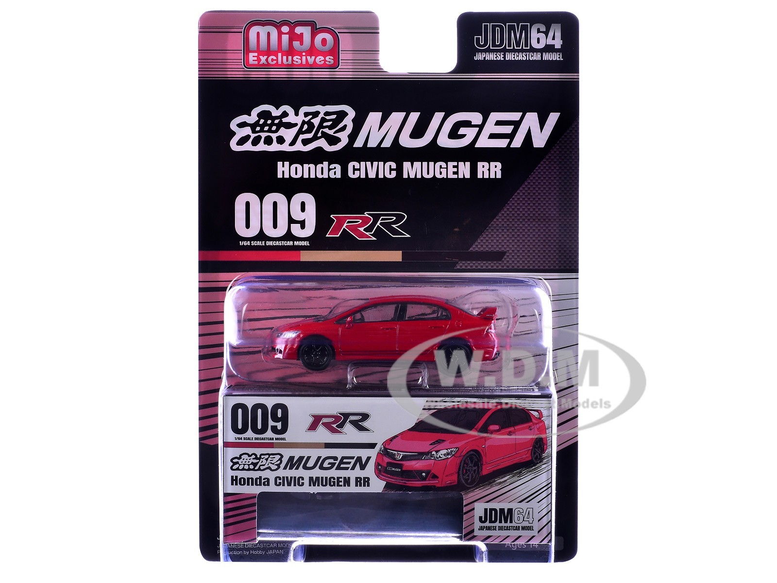 HONDA CIVIC MUGEN RR (FD2) RHD MILANO RED 1/64 MODEL BY HOBBY JAPAN HJDM009-15MJ