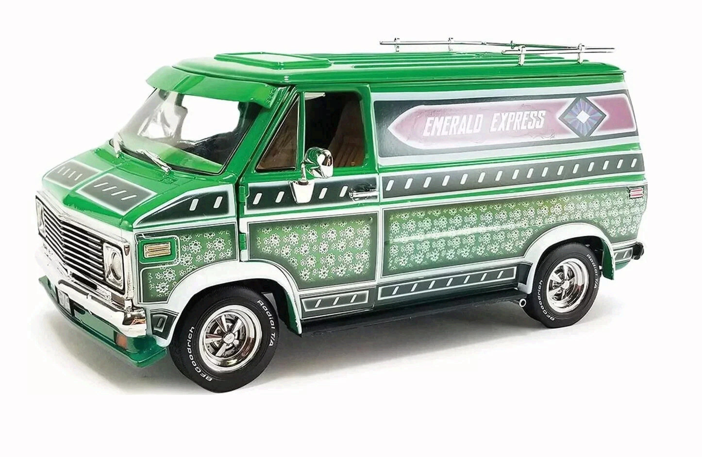 1:18 ACME 1976 Chevrolet G Series Custom Van ” Emerald Express ” New