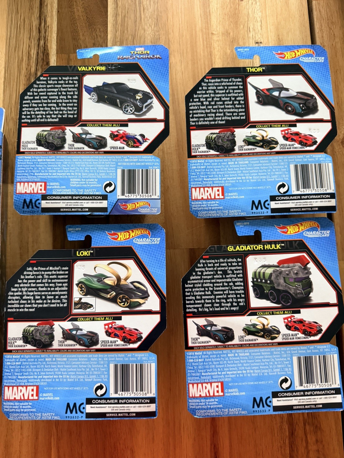 Marvel Hot Wheels Character Cars Thor Ragnarok Lot
