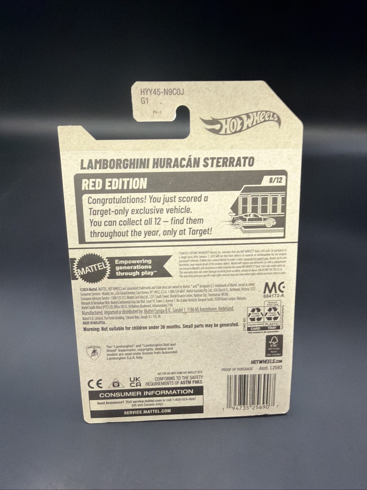 Hot Wheels ’25 Factory Sealed Set Red Edition Lamborghini Huracan Sterrato (AQ97