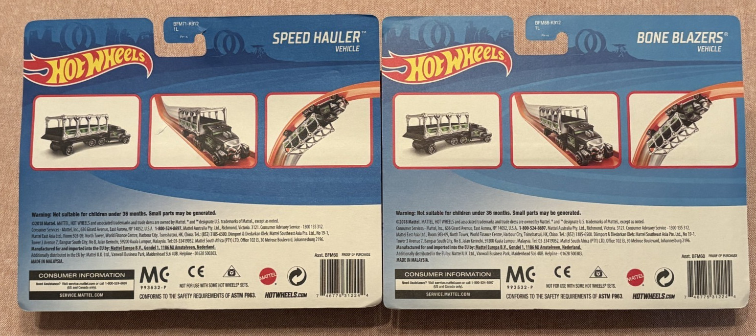 HOT WHEELS 50TH 2018 Track Stars Haulers BONE BLAZERS BLACK