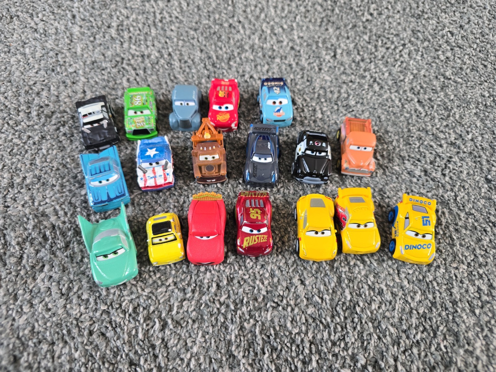 Disney Pixar Cars Mini Racers Lot Of 18 No Duplicates