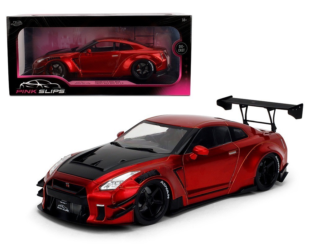 Jada 1:18 Pink Slips Nissan GT-R R35 Liberty Walk Body Kit 2.0 Red 36465-7B