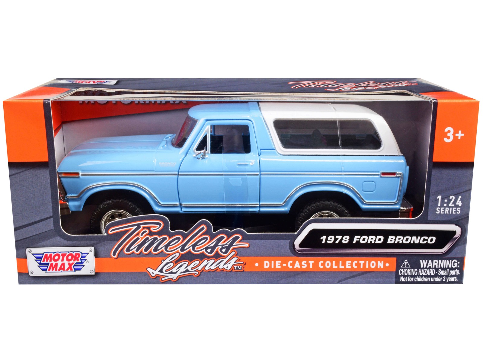 1978 Ford Bronco Custom Light Blue and White “Timeless Legends” Series 1/24 Diec
