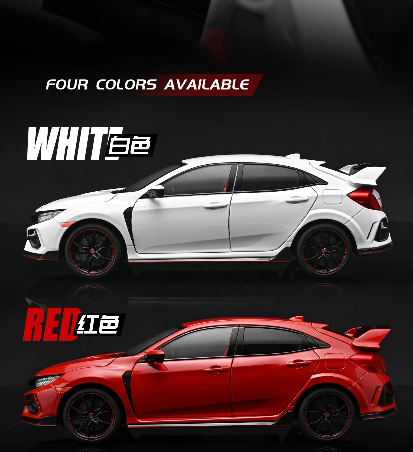 1:18 HONDA CIVIC TYPE-R 2020 Alloy Diecast Car Model Miniature Scale Kid’s Gift