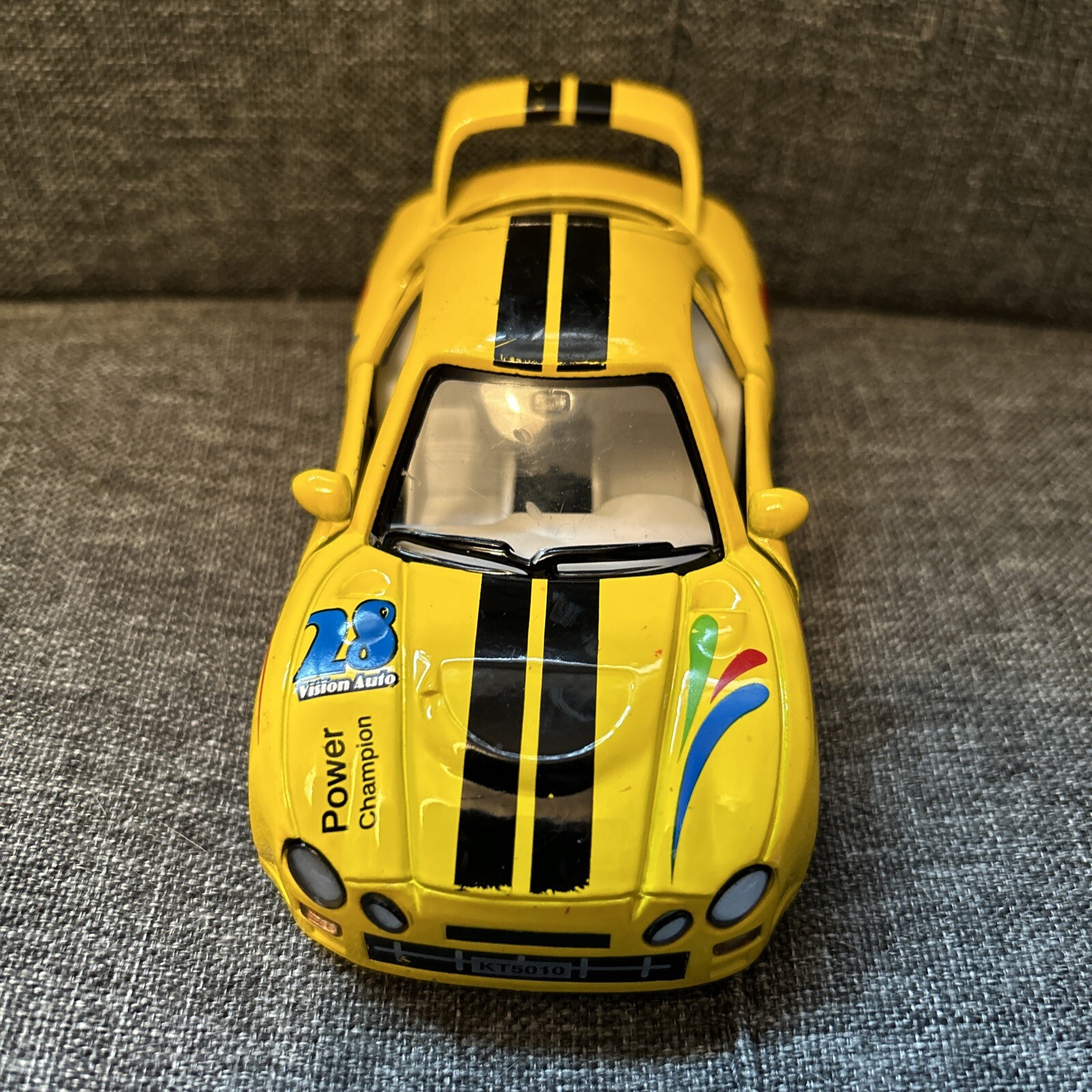 Kinsfun 3 Turbo Racer Pullback Die-Cast Toy Car Kintoy Champion 5” Turbo Yellow