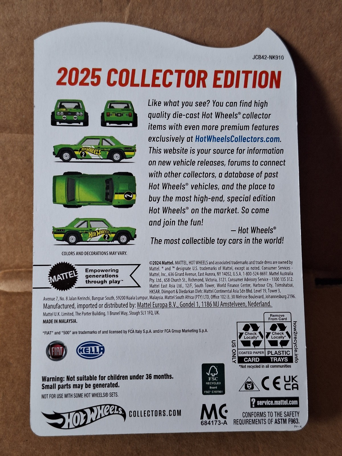 Hot Wheels 2025 Collector Edition Fiat 131 Abarth Mail In