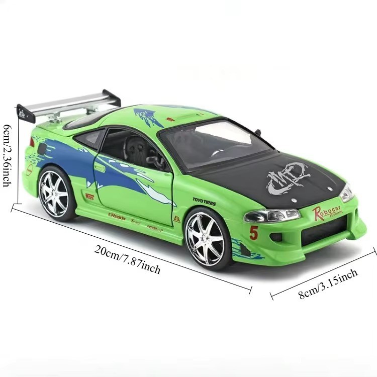 BRIAN’S MITSUBISHI ECLIPSE GREEN “FAST & FURIOUS 25 YEARS” 1/24 BY JADA 97603