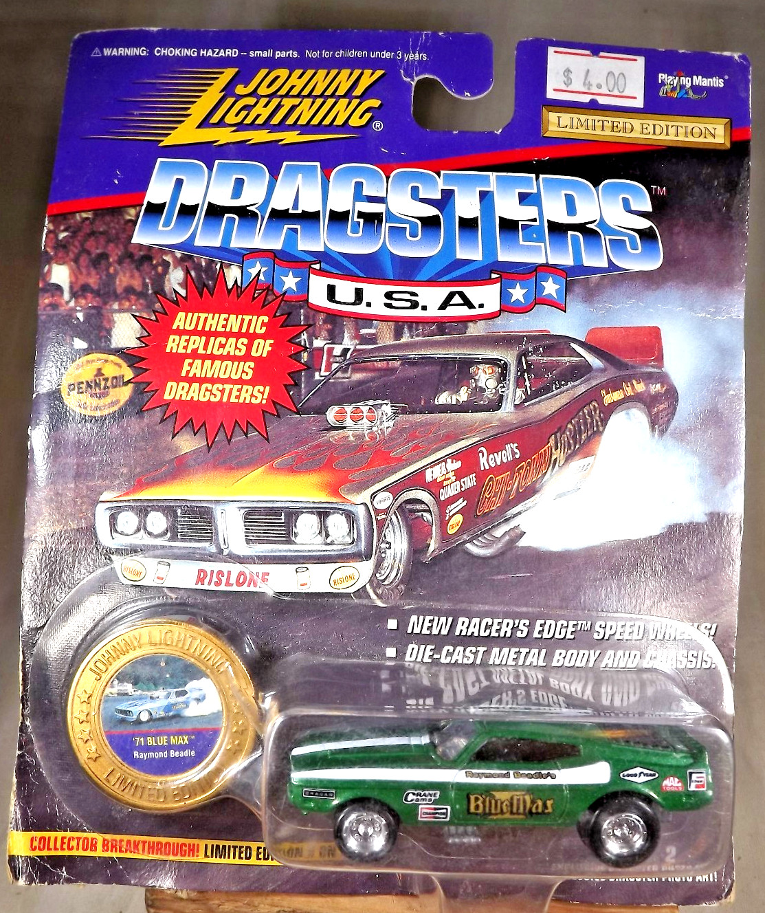 1995 Johnny Lightning Dragsters USA Series 2 ’71 BLUE MAX Raymond Beadie Green