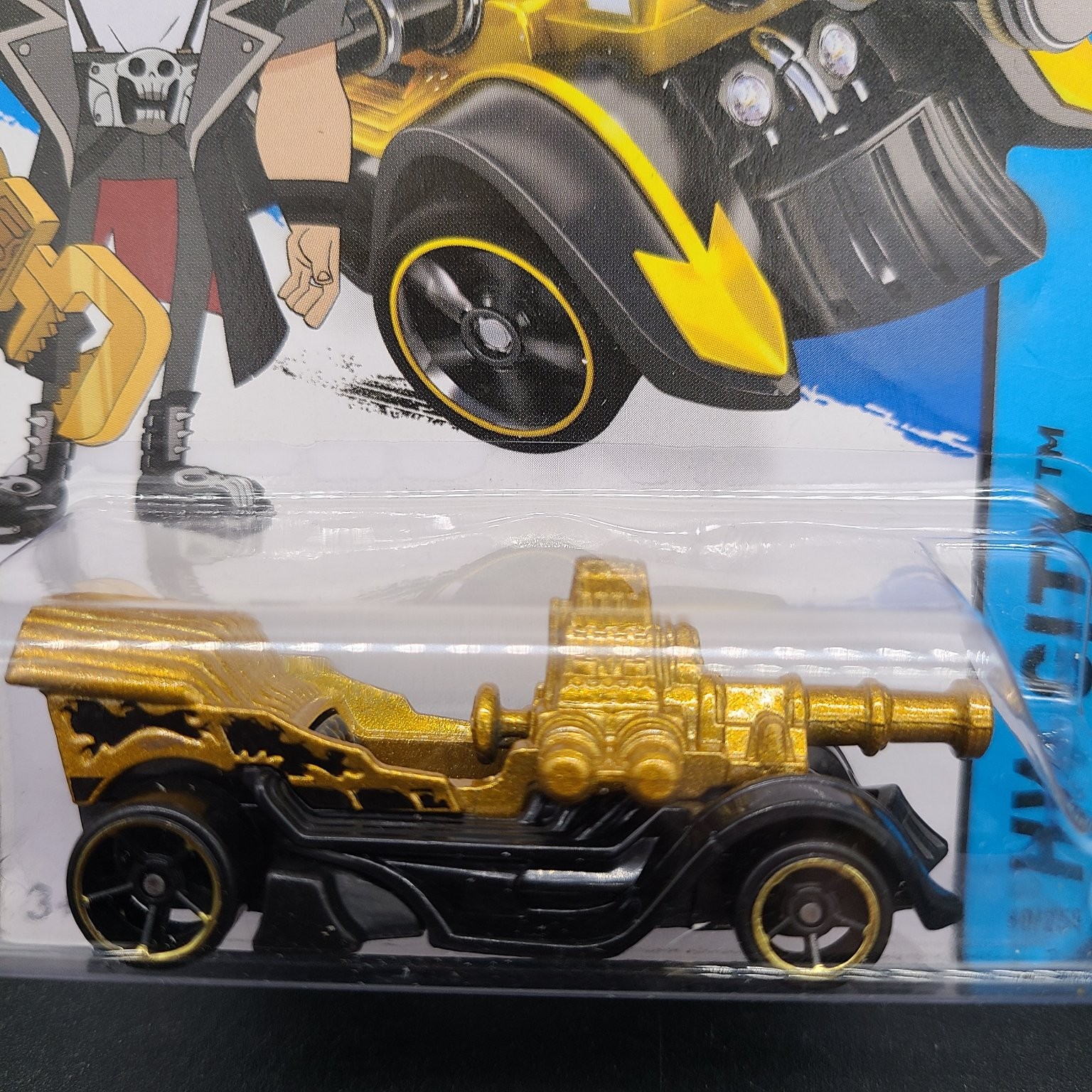 Hot Wheels Grease Rod 2015 HW City 1:64 Gold Black Steampunk Cannon Diecast Car