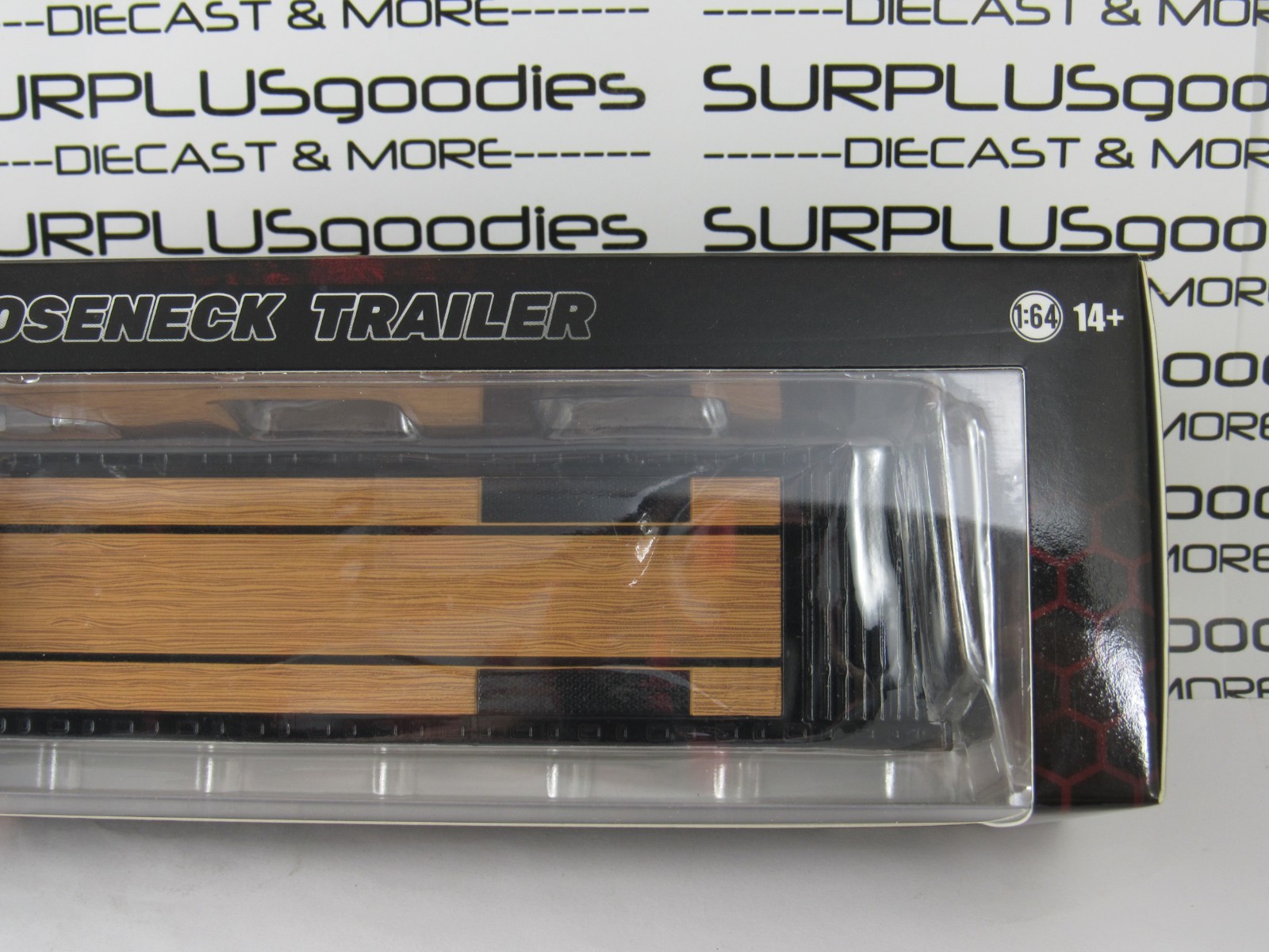 2025 SURPLUSgoodies Exclusive: Greenlight 1:64 Black GOOSENECK TRAILER #51651