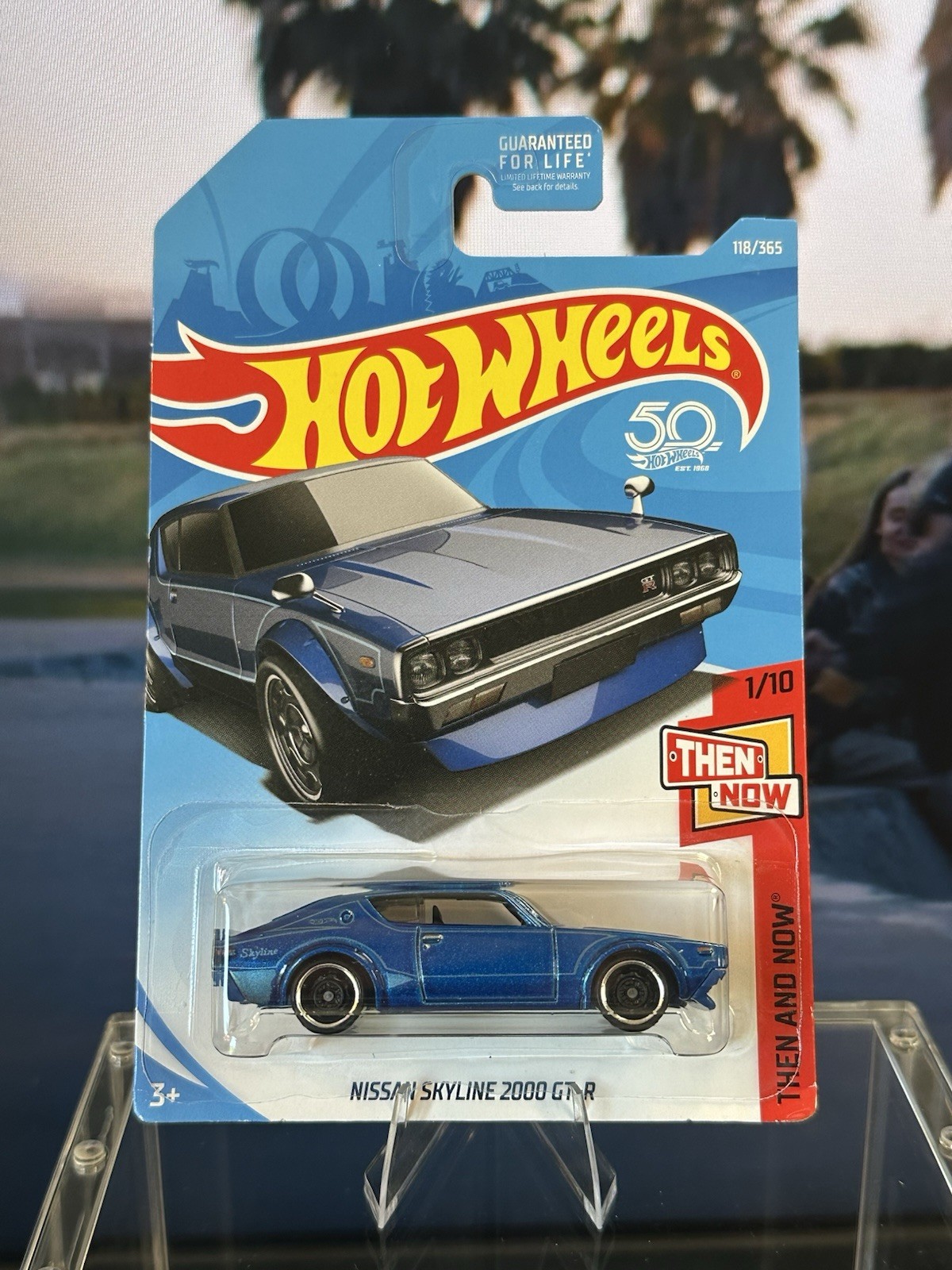 Nissan Skyline 2000 GTR Blue Hotwheels 2017 Then & Now