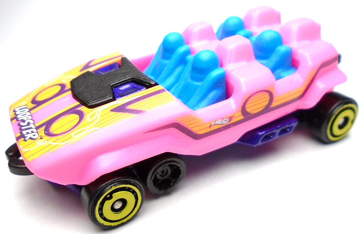 2020 HOT WHEELS HW LOOPSTER PINK 1:64 DIECAST 2 3/4″ ROLLER COASTER CAR W/ BLUE