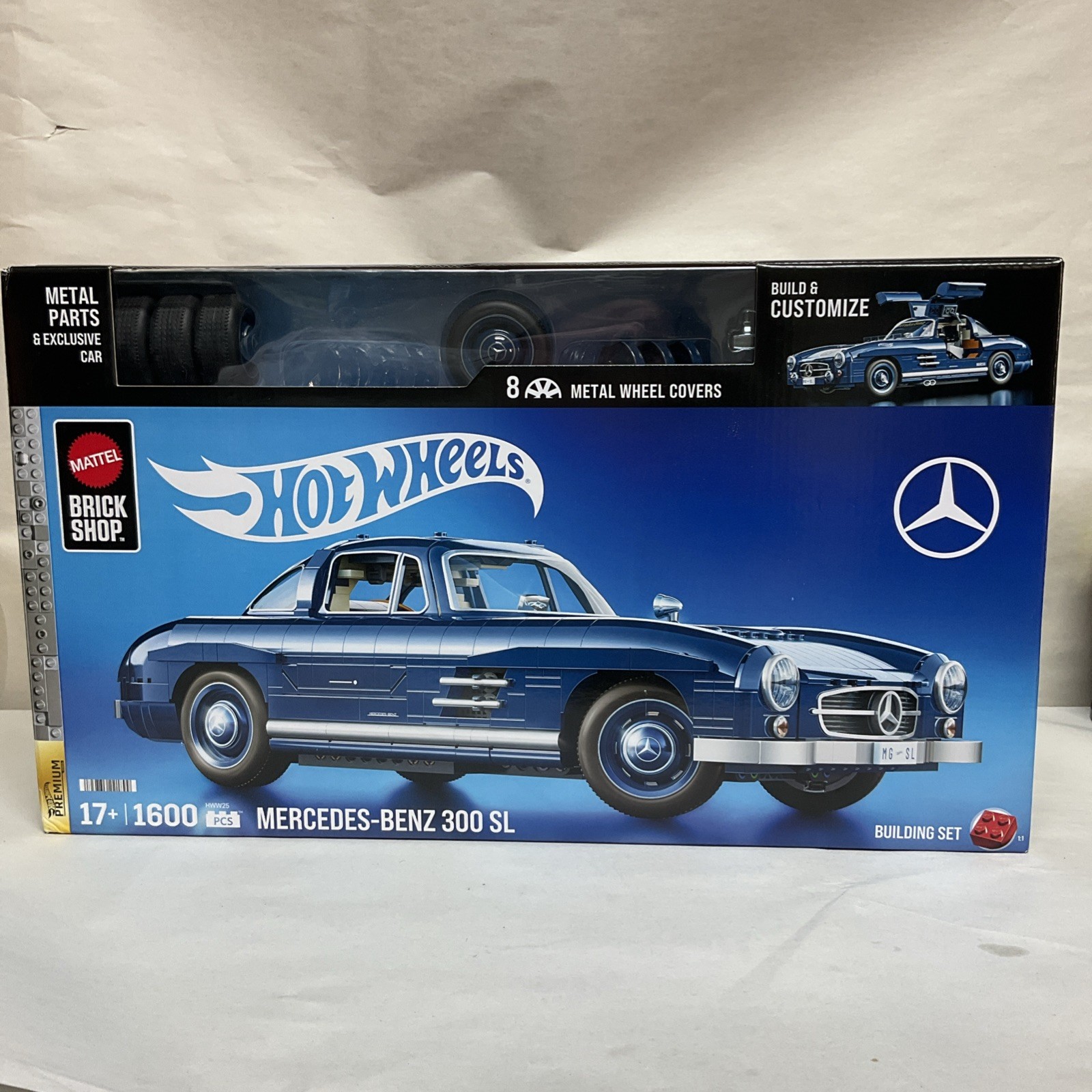 MATTEL BRICK SHOP HOT WHEELS Premium Series Building Set {Mercedes-Benz 300 SL}