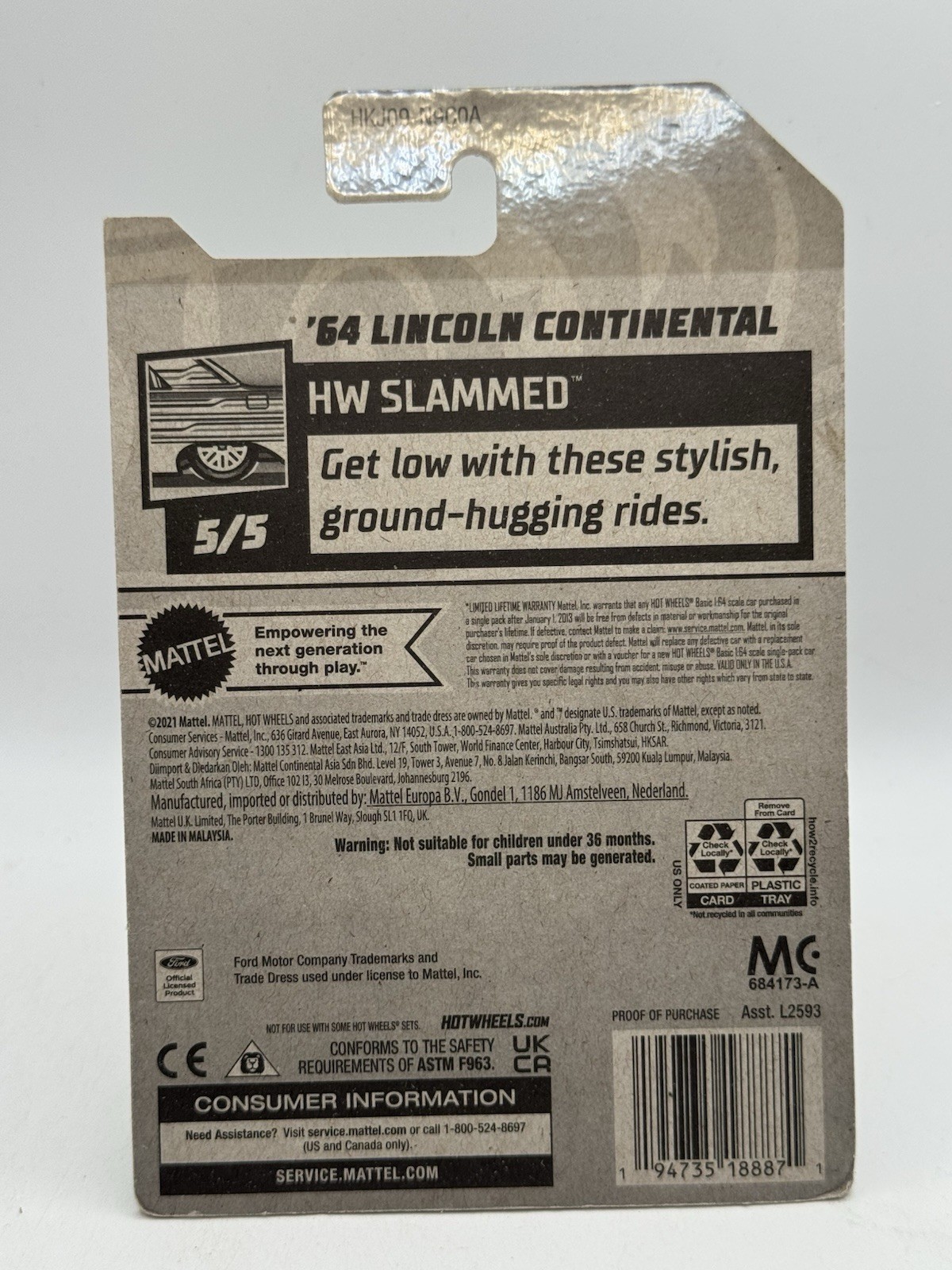 Hot Wheels HW Slammed ’64 Lincoln Continental – 1:64 Diecast Car