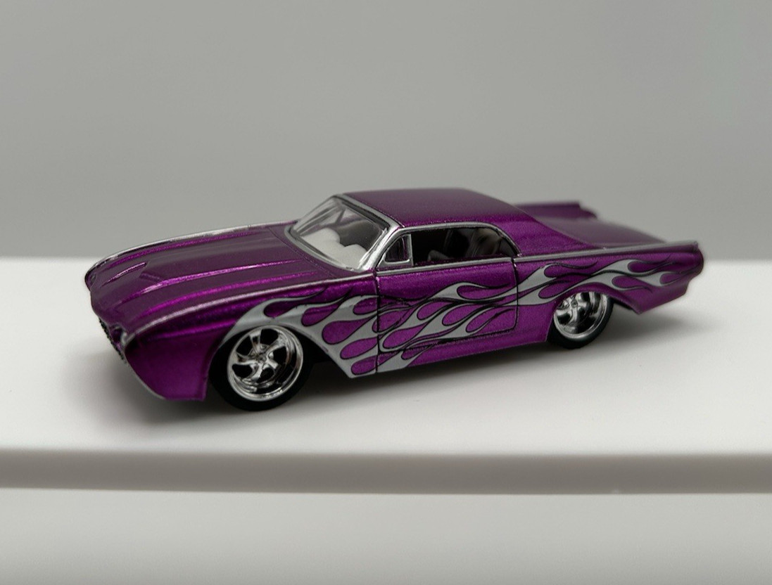 Jada Dub City 1/64 1963 Ford Thunderbird, Pinkish W/flames Rick Dore Signed. 06
