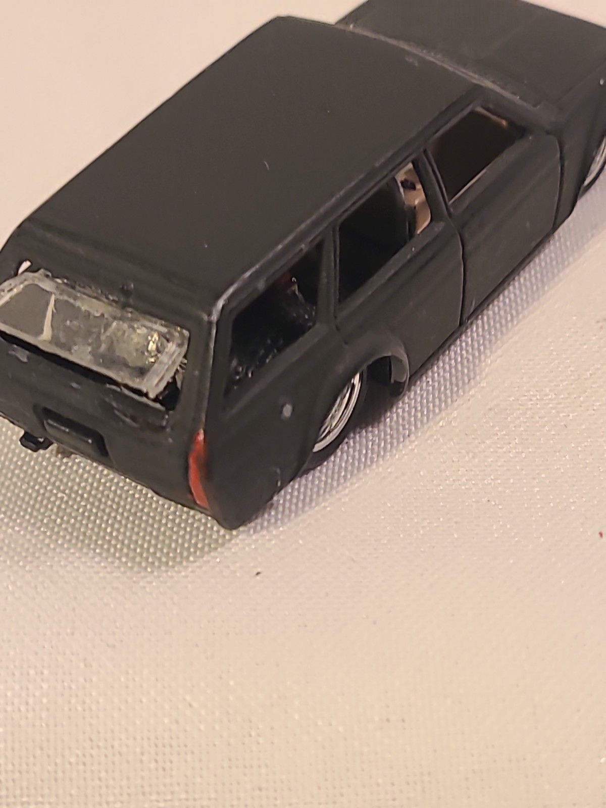 Hot Wheels 71 Datsun 510 Wagon Hot Rod Black FULL CUSTOM RR TIRES Rear V8