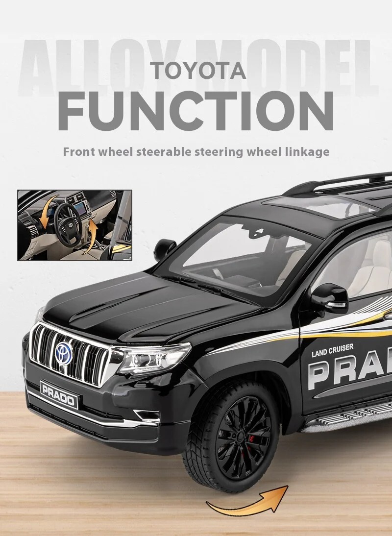 1/18 Toyota Land Cruiser Prado GX White Diecast Model Car Gifts For Friends
