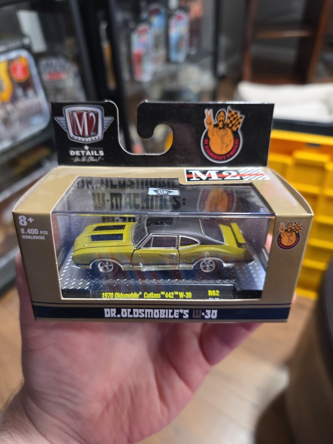 M2 Detroit Muscle 1:64 1970 Oldsmobile Cutlass 442 W-30 R62 2022 Green
