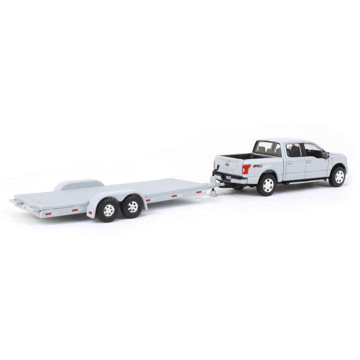 Auto World 1/64 2019 Ford F-150 Stone Gray with Gray Trailer CP7976