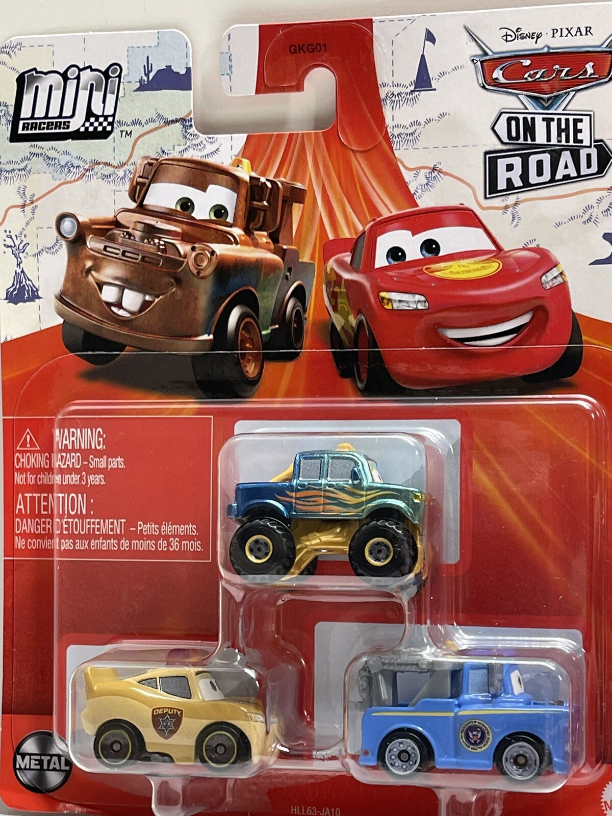 Disney Pixar Cars 2023 Mini Racers 3 Pack President Mater Deputy Hazard Ivy