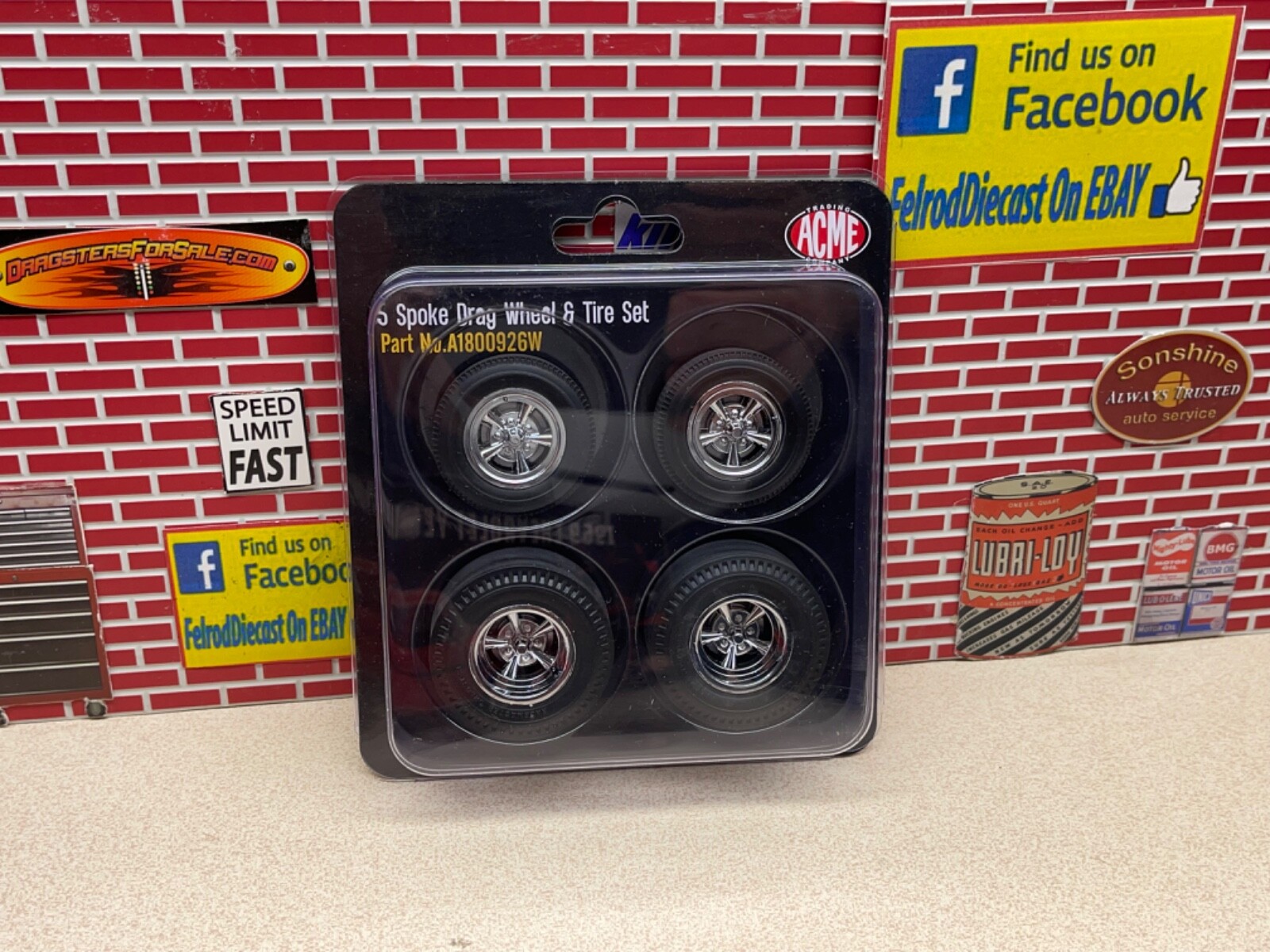 1/18 ACME Drag Wheel and Tire Set From The Mazmanian Corvette A1800926W