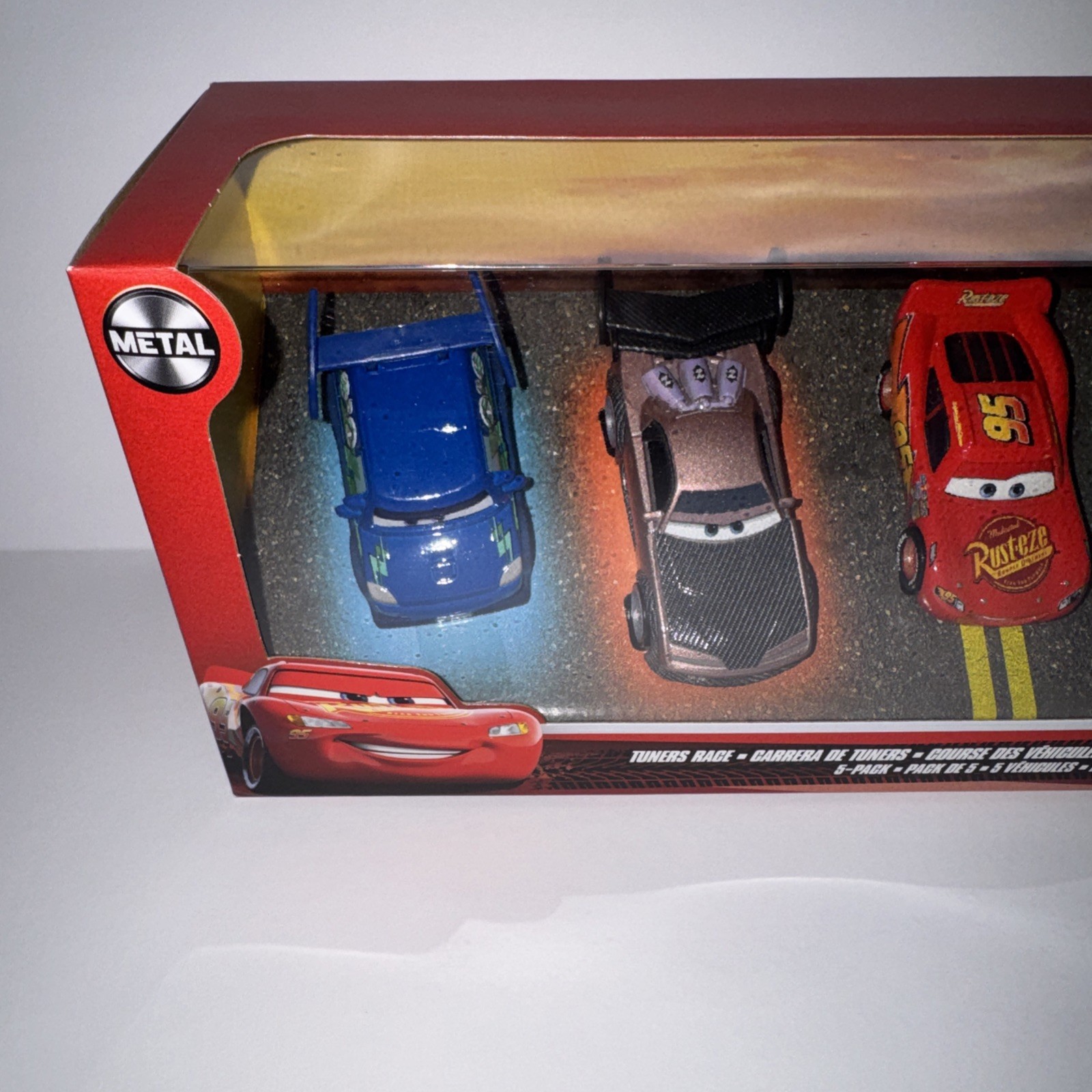 Disney Pixar Cars Tuners Race 5 Pack W/ DJ, Boost, Lt McQueen, Wingo & Snotrod