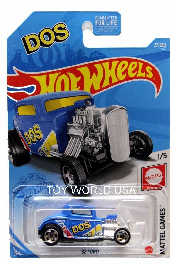 2021 Hot Wheels #27 Mattel Games ’32 Ford DOS blue