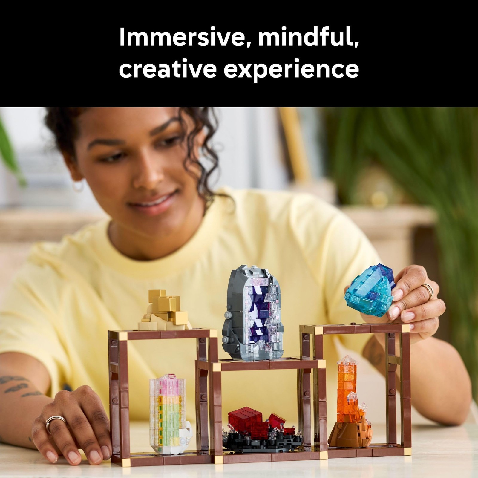 Ideas Mineral Collection Building Set for Adults 18+ with 3 Display Shelves Deco