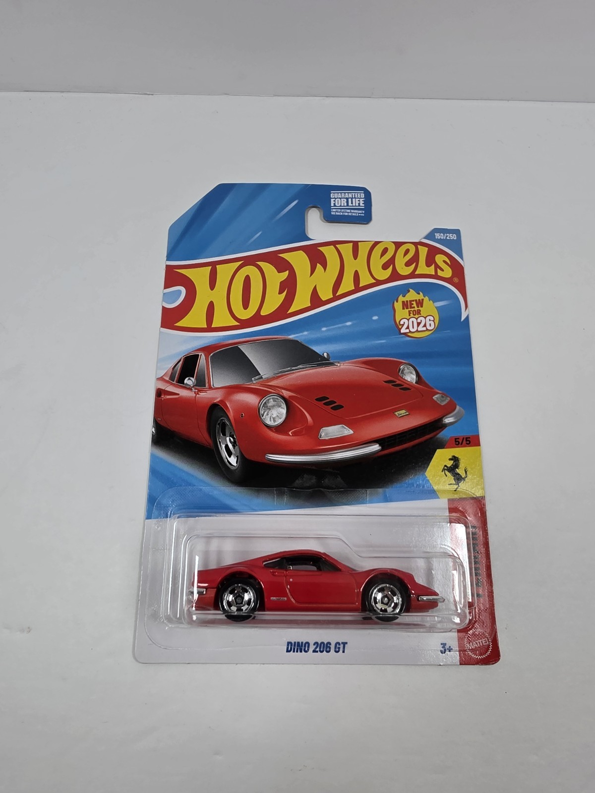 2026 Hot Wheels – Dino 206 GT (Red) – 150/250 – Ferrari 5/5 – New