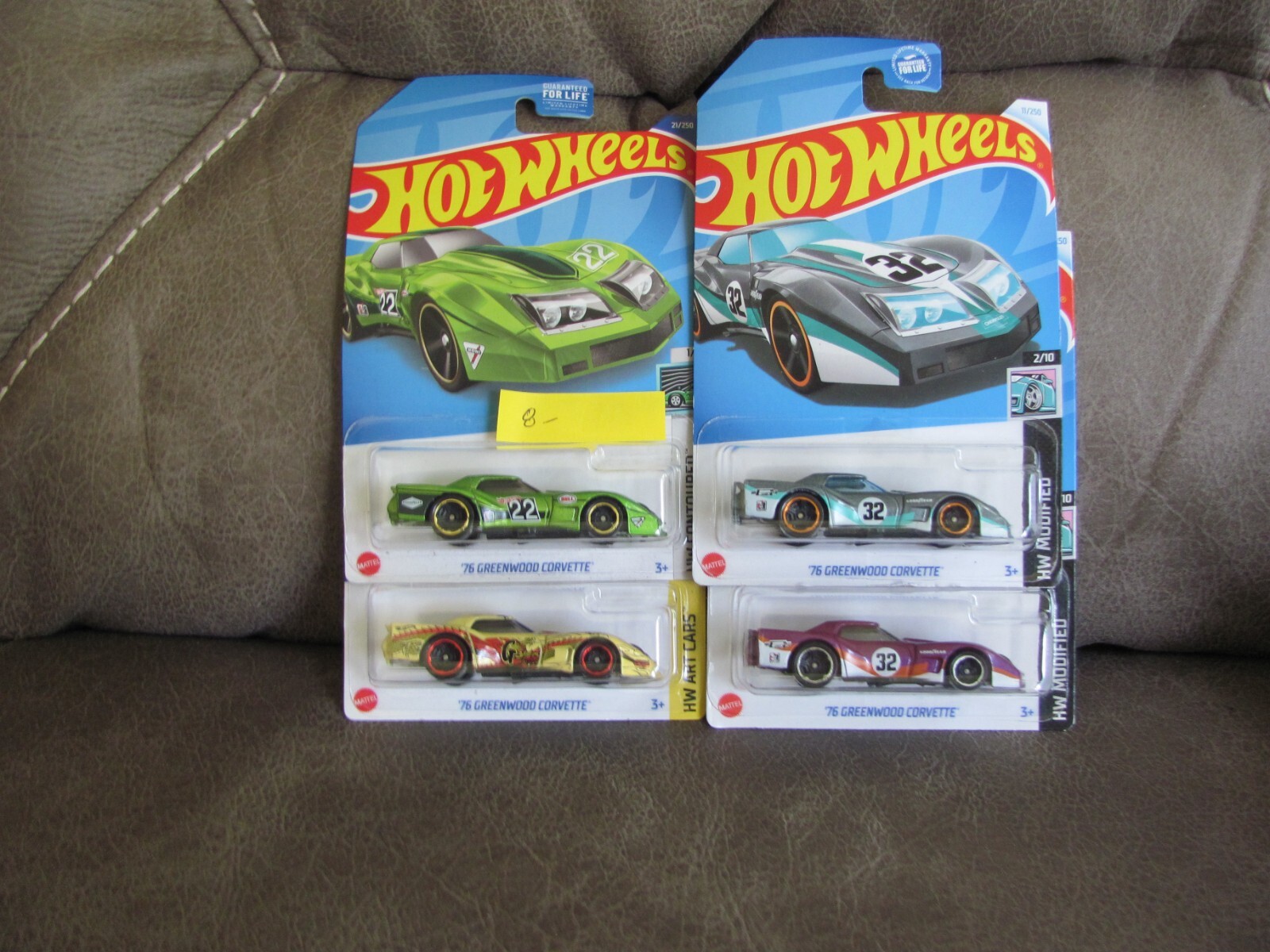 HOT WHEELS Set of 4 – 1976 Greenwood Chevy Corvettes NEW Nice