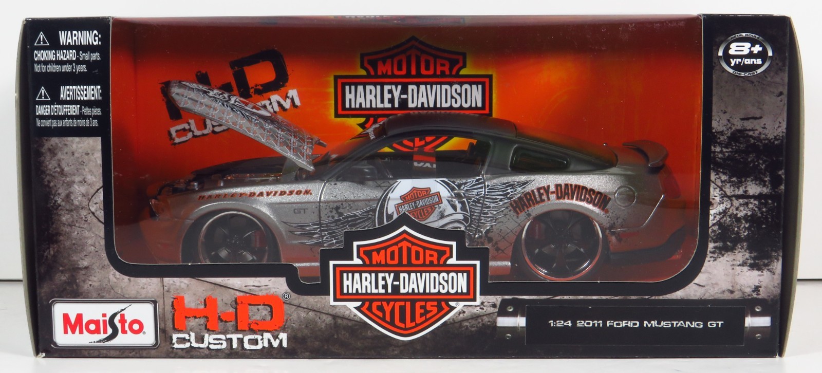 Maisto H-D Custom 2011 Ford Mustang GT Harley Davidson Silver & Black HD 1:24
