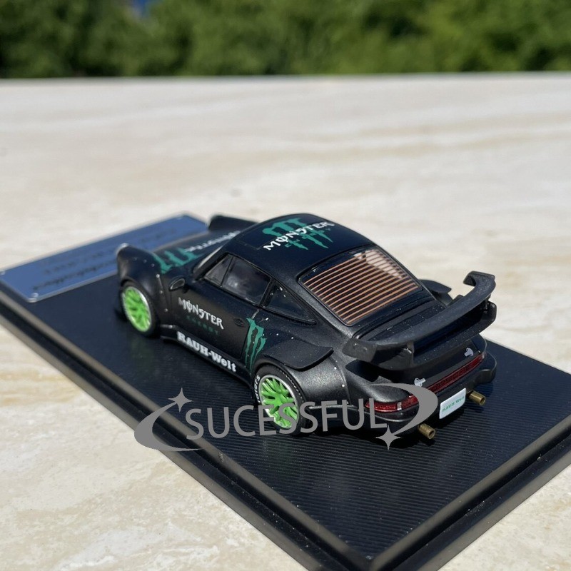 Black Green Monster Energy RWB 930 Porsche ModelCollect 1:64 Diecast NIB