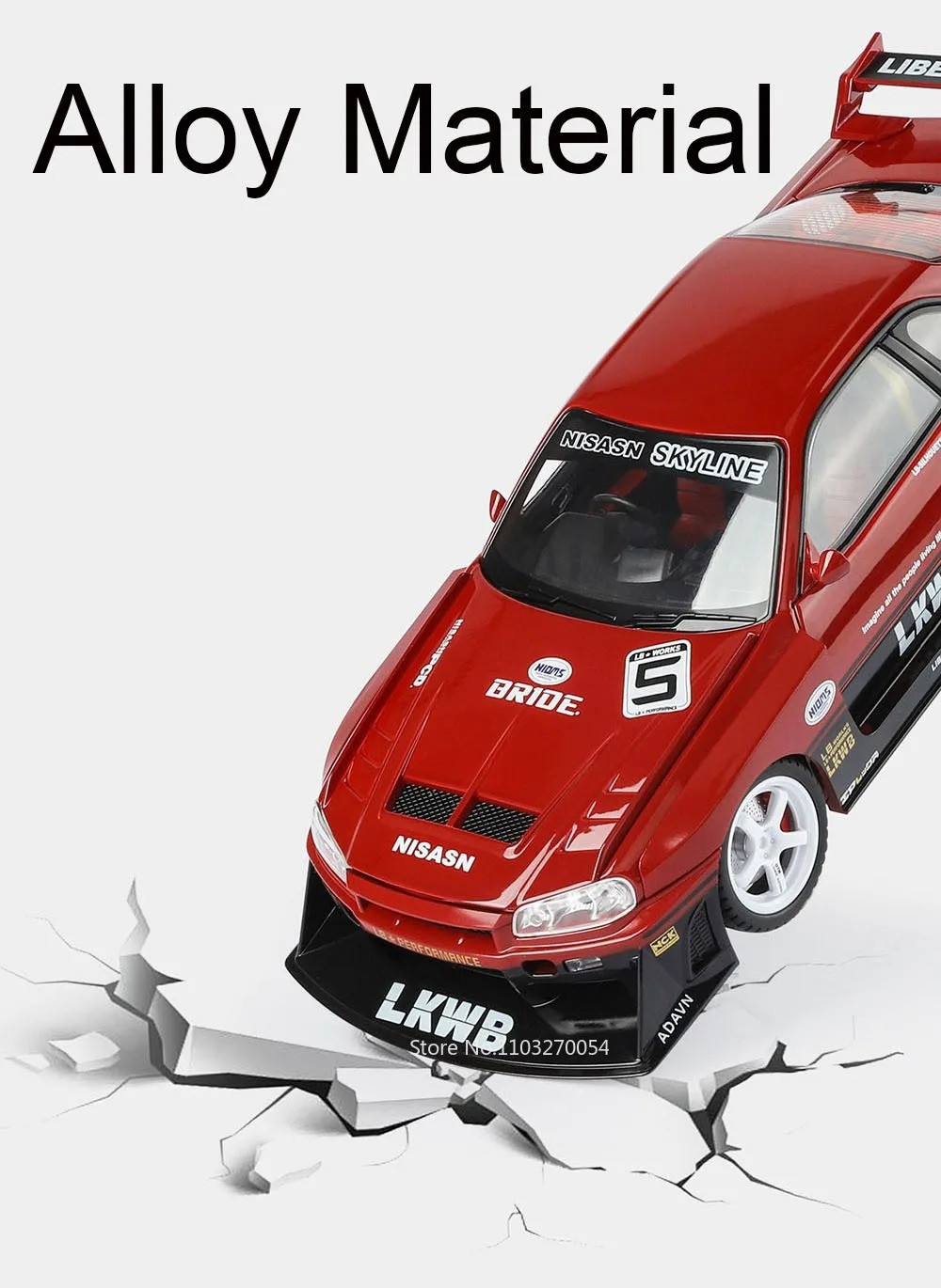 1:18 NISSAN GT-R34 Skyline Alloy Diecast Racing Car Model Sound/Light Gift NEW