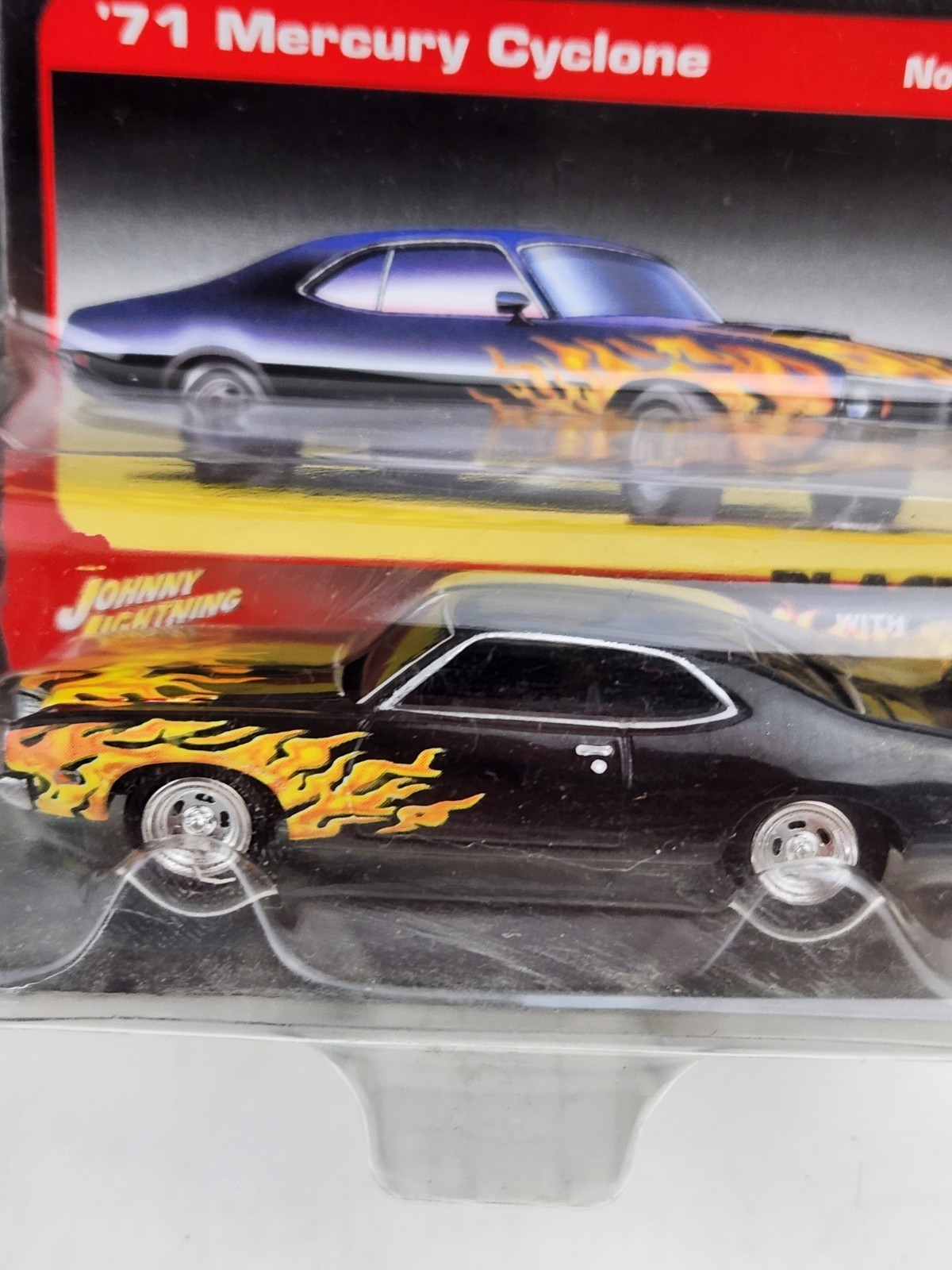 Johnny Lightning ’71 Mercury Cyclone Black with Flames Vtg 2005 Street Freaks