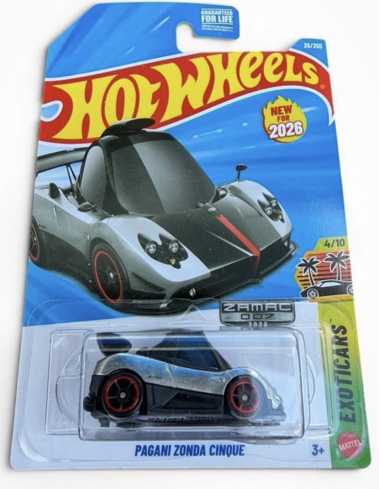 2026 Hot Wheels Pagani Zonda Cinque 26/250 Exoticars Zamac 007 New Models First