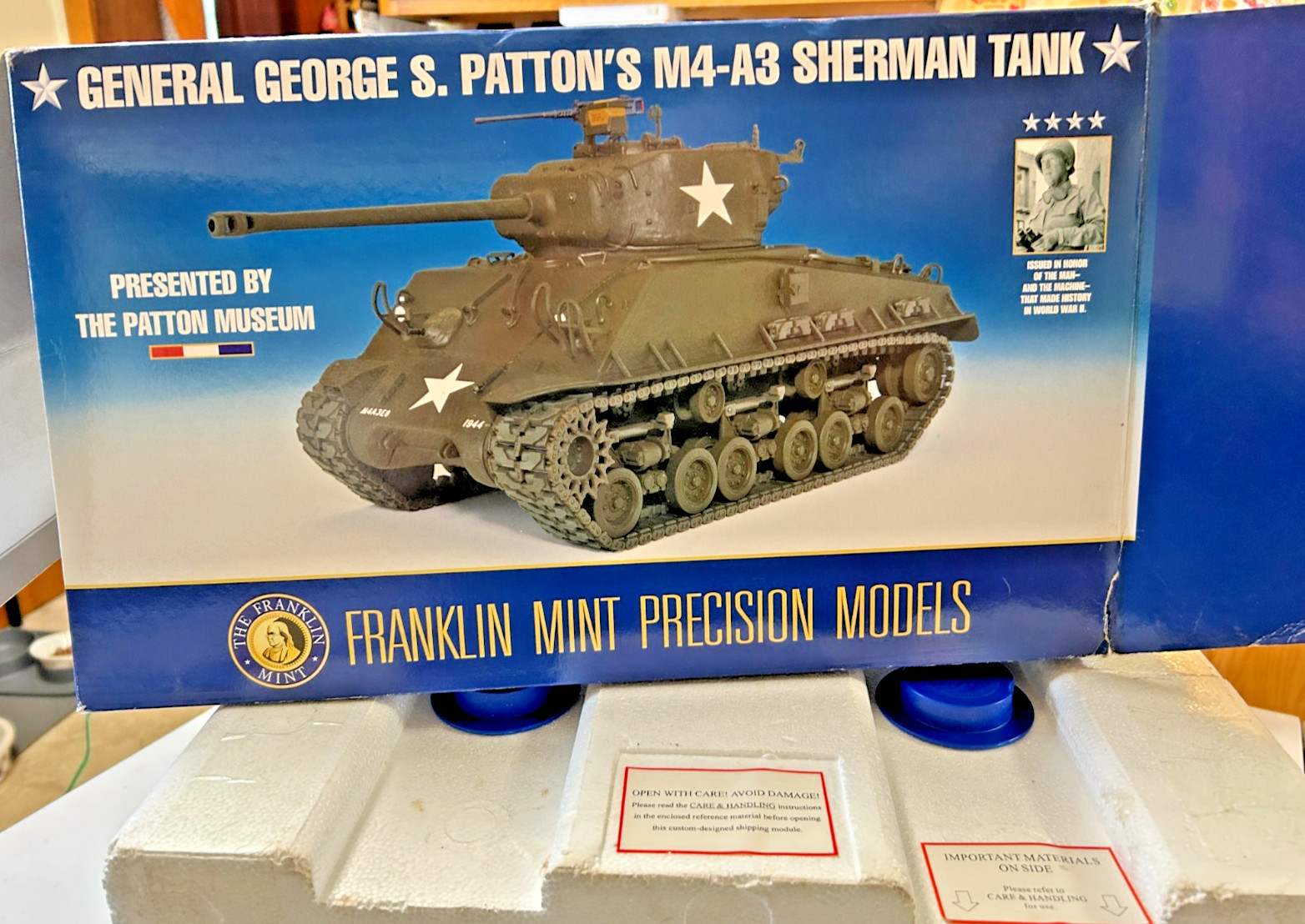 Franklin Mint General George Patton’s M4-A3 Sherman Tank 1:24 Diecast