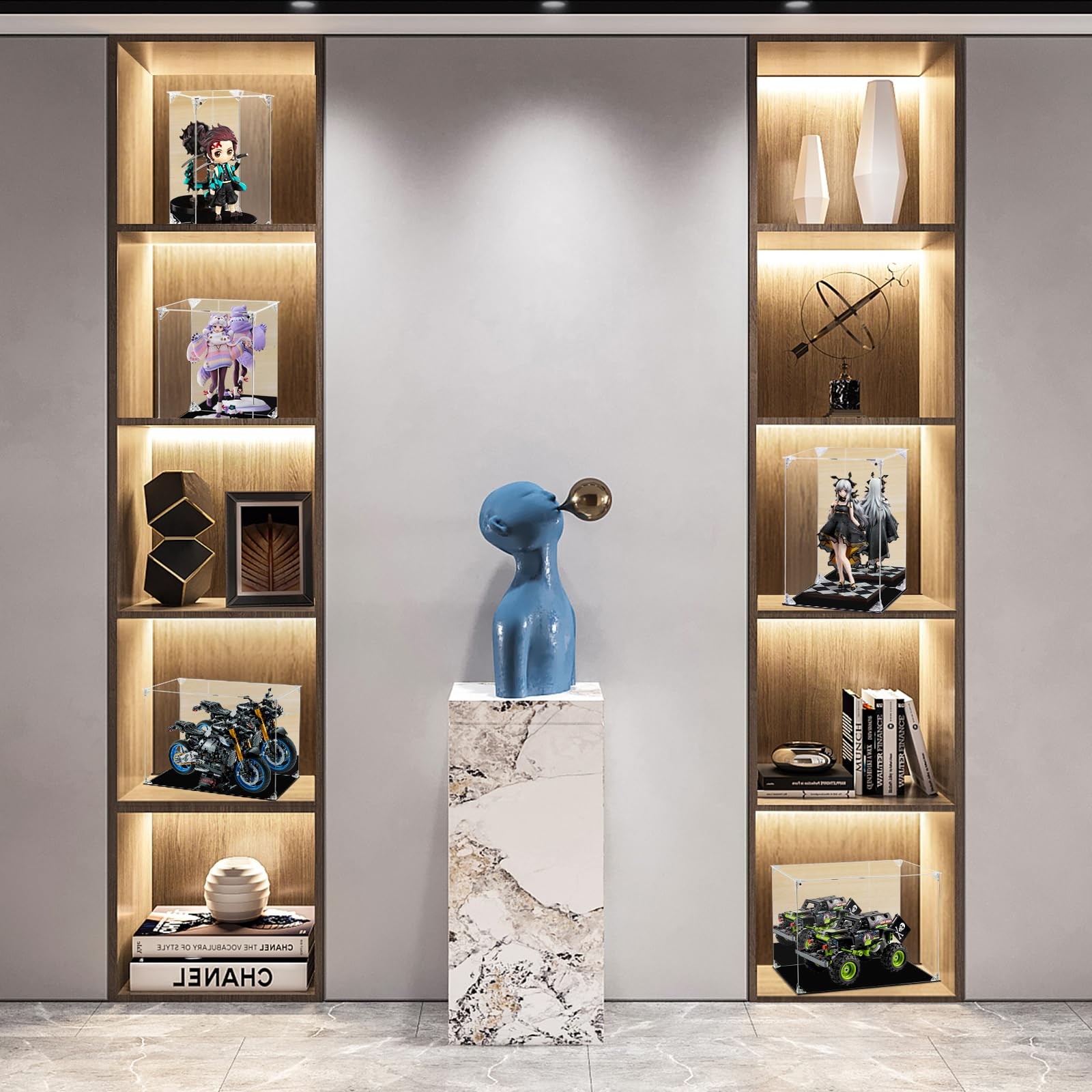 Acrylic Display Case for Collectibles Assemble Clear 6x6x10 Inch,