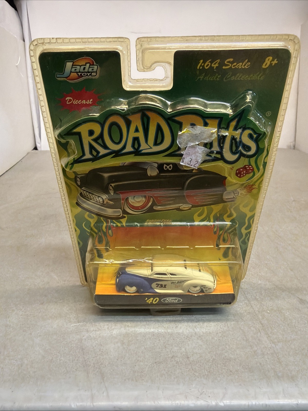 Jada 2003 1:64 Road Rats ’40 Ford Coupe White w/Blue Front Fender Clip NIP